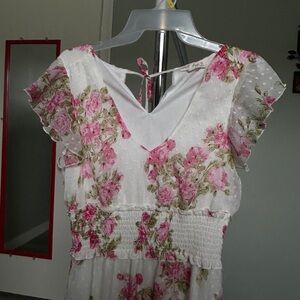 Floral Ruffle Sleeve Dress